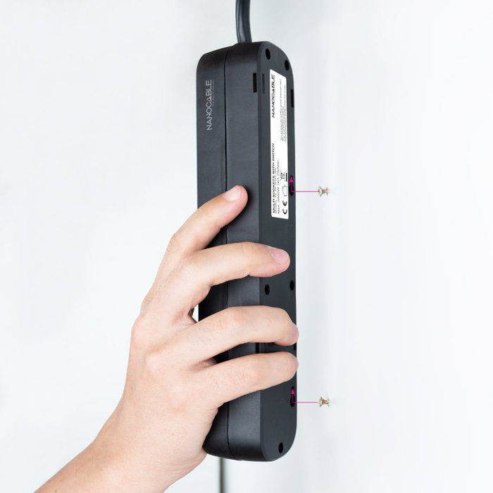Nanocable Regleta de 3 Tomas con Interruptor y Cable de 1,4 m, Negro Nanocable Regleta de 3 Tomas con Interruptor y Cable de 1,4 m, Negro